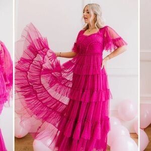 Ivy city co whimsical dress in FUSHCIA size XL! *sold out online!*